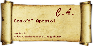 Czakó Apostol névjegykártya